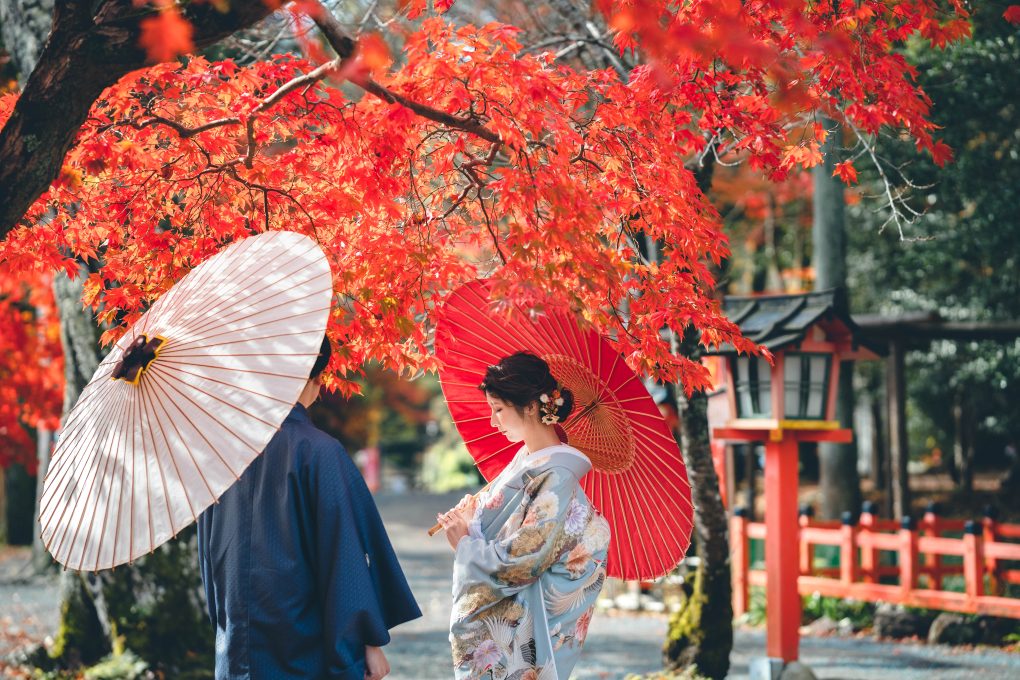 京都の紅葉和装前撮り